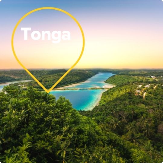 Tonga at sunset 